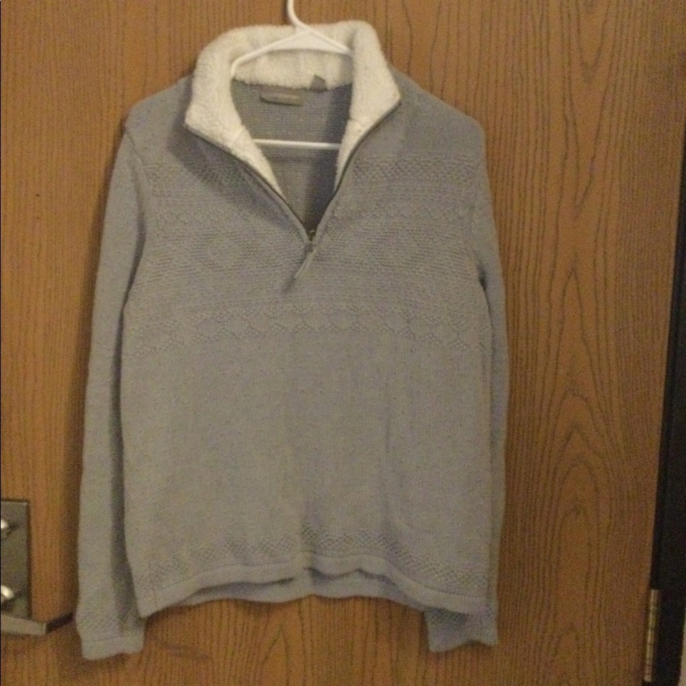 CROFT & barrow mens grey/white pullover sweater large. A-25